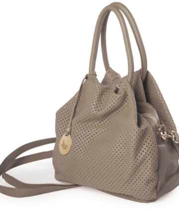 Perforated Siena Leather Small Tote (B74)
